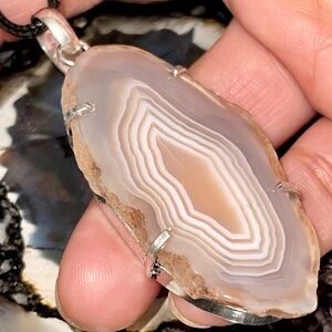 Drusy Solar Agate Pendant 2 7/8”